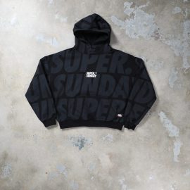SCALE BOXY HOODIE BLACK