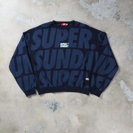 SCALE BOXY SWEATSHIRT NAVY BLUE