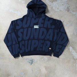 SCALE BOXY HOODIE NAVY BLUE