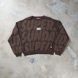 SCALE BOXY SWEATSHIRT BROWN