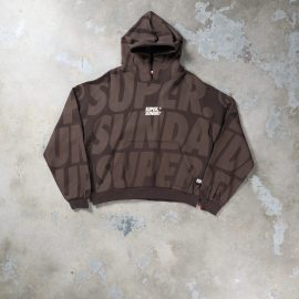 SCALE BOXY HOODIE BROWN