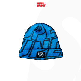SCALE KNITTED BEANIE BLUE