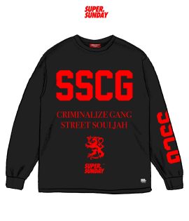 LONGSLEEVE SSCG CRIME RED ON BLACK