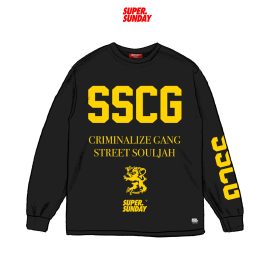 LONGSLEEVE SSCG CRIME YELLOW ON BLACK
