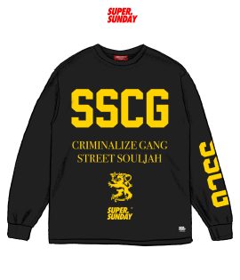 LONGSLEEVE SSCG CRIME YELLOW ON BLACK