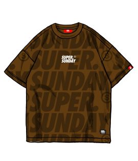 SCALE BOXY DARK BROWN TEE